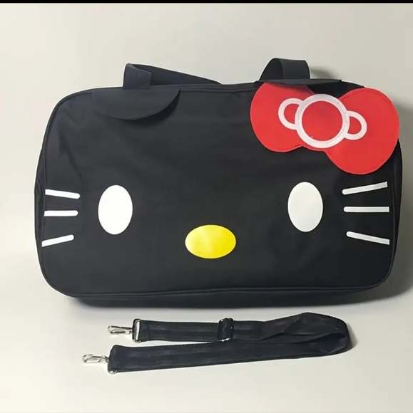 HELLO KITTY | Spacious Water-resistant Black Duffle Bag w/ Carrying Strap - Picture 7 of 8
